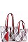 CHECKERED SHOPPER AND CLUTCH 3 IN 1 SET