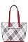 CHECKERED SHOPPER AND CLUTCH 3 IN 1 SET