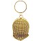 PL0014-LP Crystal Rhinestone Draped Ring Handle Ball-Shape Hard Clutch