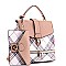 2 in 1 Plaid Checker Convertible Backpack Satchel