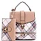 2 in 1 Plaid Checker Convertible Backpack Satchel