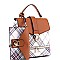 2 in 1 Plaid Checker Convertible Backpack Satchel