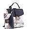2 in 1 Plaid Checker Convertible Backpack Satchel