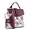 2 in 1 Plaid Checker Convertible Backpack Satchel