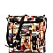 Magazine Print Patent Fashion Messenger Cross Body