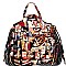 Obama Fringed Magazine Print Moto Theme Satchel Backpack