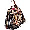 Obama Fringed Magazine Print Moto Theme Satchel Backpack