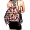 Obama Fringed Magazine Print Moto Theme Satchel Backpack