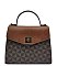 Triangle Checkered Monogram Twist Lock Flap Satchel