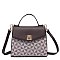 Triangle Checkered Monogram Twist Lock Flap Satchel