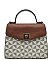 Triangle Checkered Monogram Twist Lock Flap Satchel