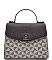 Triangle Checkered Monogram Twist Lock Flap Satchel