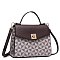 Triangle Checkered Monogram Twist Lock Flap Satchel