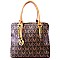 SIGNATURE M PRINT MULTI COMPARTMENT SATCHEL