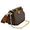 Retro Checkered Triangle Monogram 2-in-1 Crossbody Bag WITH CHAIN