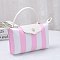 Striped Nylon Flap Satchel Crossbody Bag
