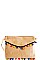 Puff Ball Details Lovely Clutch with Two Straps