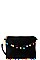 Puff Ball Details Lovely Clutch with Two Straps