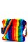 RAINBOW FAUX FUR CLUTCH CROSSBODY BAG