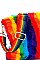 RAINBOW FAUX FUR CLUTCH CROSSBODY BAG