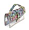 MULTI COLOR COAT CLEAR TRANSLUCENT SNAKESKIN CLUTCH