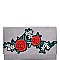Flower Embroidered Flap Clutch