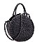 2-Way Woven Straw Bohemian Round Circle Satchel