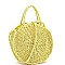 2-Way Woven Straw Bohemian Round Circle Satchel