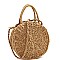 2-Way Woven Straw Bohemian Round Circle Satchel