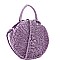 2-Way Woven Straw Bohemian Round Circle Satchel