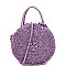 2-Way Woven Straw Bohemian Round Circle Satchel