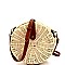 MH-PPC5916 Round Woven Straw Flap Shoulder Bag Cross Body