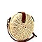 MH-PPC5916 Round Woven Straw Flap Shoulder Bag Cross Body