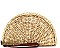 Natural Woven Half Moon Straw Clutch