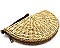 Natural Woven Half Moon Straw Clutch