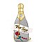 PPC5954-LP Glittery Champagne Bottle Theme Novelty Cross Body