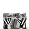 PPC6022-Bow-LP Accent Vintage Canvas Striped Clutch