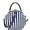 Vintage Pinstripe Print Canvas Round Satchel MH-PPC6136