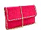 Stud Accent Felt-Suede Flap 2-Way Clutch
