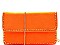 Stud Accent Felt-Suede Flap 2-Way Clutch