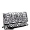 METALLIC FLAP SNAKE PRINT CLUTCH