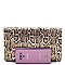 METALLIC FLAP SNAKE PRINT CLUTCH