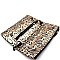 METALLIC FLAP SNAKE PRINT CLUTCH