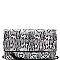 METALLIC FLAP SNAKE PRINT CLUTCH