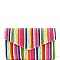 Multi-Color Woven Straw Envelope Clutch