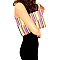 Multi-Color Woven Straw Envelope Clutch