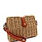 Woven Straw Flap Cross Body
