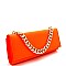 Chain Accent 2-Way Push-Lock Clutch Shoulder Bag