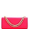 Chain Accent 2-Way Push-Lock Clutch Shoulder Bag