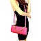 Chain Accent 2-Way Push-Lock Clutch Shoulder Bag
